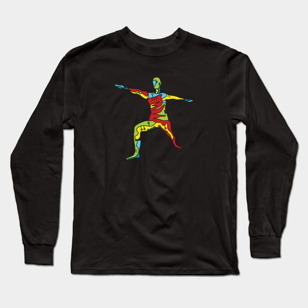 Fitness Futuristic Workout Person Long Sleeve T-Shirt by jazzworldquest